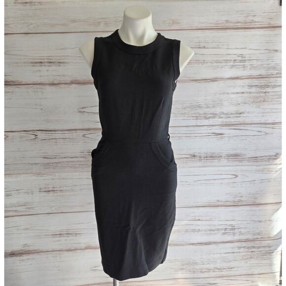 L'agence Black Crew Neck Sheath Midi Dress sz 4 - Picture 1 of 7
